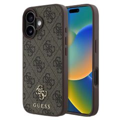 Guess 4G Metal Logo Backcover MagSafe Apple iPhone 16 - Bruin
