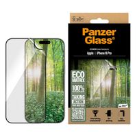 PanzerGlass Matrix Recycled Ultra-Wide Fit Anti-Bacterial Screenprotector incl. applicator iPhone 16 Pro