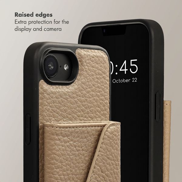 Selencia Sera Phone Case with Cord and Envelope Card Holder Apple iPhone 17e / 16e - Taupe