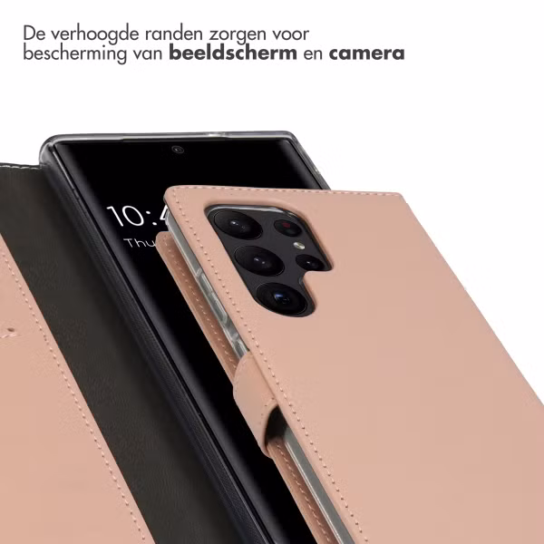 Selencia Echt Leren Bookcase Samsung Galaxy S23 Ultra - Dusty Pink