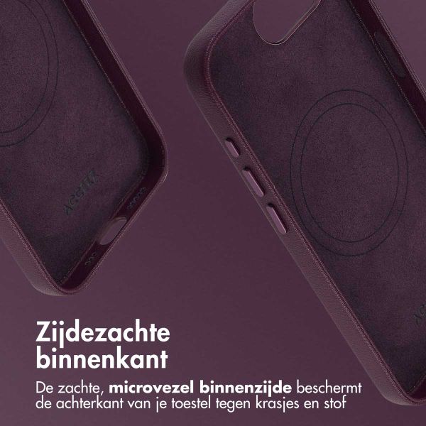 Accezz MagSafe Leather Backcover Apple iPhone 16e - Heath Purple