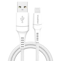 imoshion Lightning naar USB kabel - Non-MFi - Gevlochten textiel - 1 meter - Wit