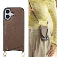 Selencia Nova Phone Case with Cord and Card Holder Apple iPhone 17 - Mocha Brown