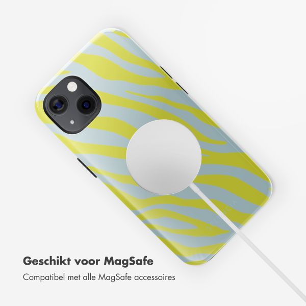 Selencia Vivid Tough Backcover met MagSafe iPhone 13 - Zebra Winter Sky Titanium Yellow