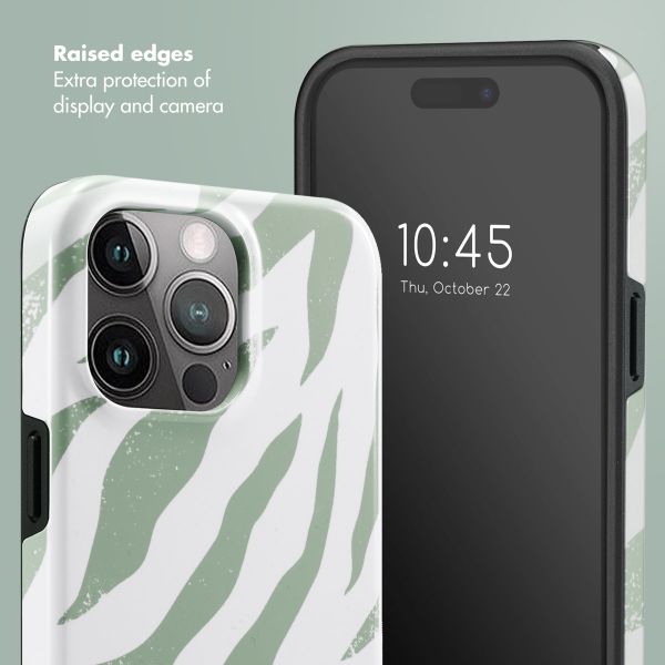 Selencia Vivid Back Cover Apple iPhone 15 Pro Max - Colourful Zebra Sage Green