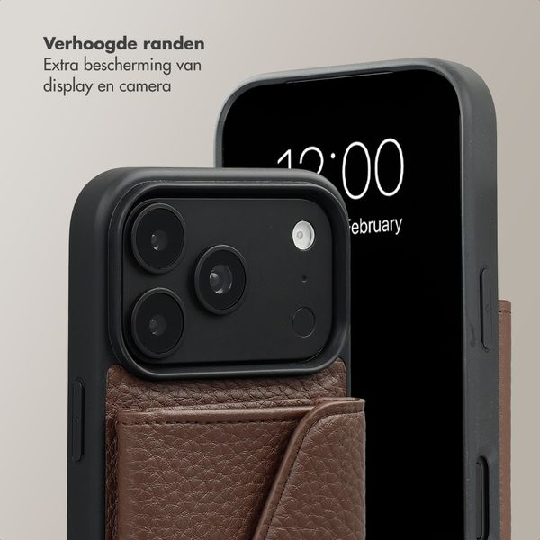 Selencia Sera Telefoonhoes met Koord en Envelop Pashouder Apple iPhone 18 Pro Max / 17 Pro Max - Chocolate Brown