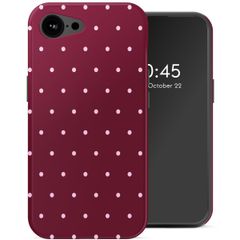 Selencia Vivid Backcover met MagSafe Apple iPhone 17e / 16e - Happy Dots Burgundy