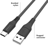 imoshion USB-C naar USB kabel - Gevlochten textiel - 3 meter - Zwart