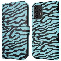 imoshion Design Bookcase Samsung Galaxy A33 - Black Blue Stripes