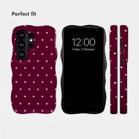 Selencia Vivid Wavy Back Cover with MagSafe Samsung Galaxy S26 Ultra - Happy Dots Burgundy