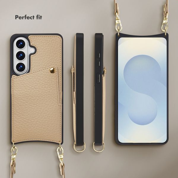 Selencia Nova Phone Case with Cord and Card Holder Samsung Galaxy S26 - Beige