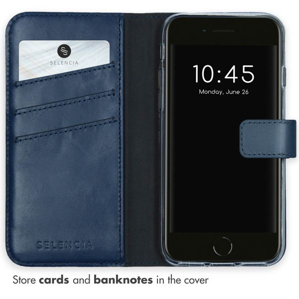 Selencia Genuine Leather Book Case Apple iPhone SE (2022 / 2020) / 8 / 7 / 6(s) - Blue