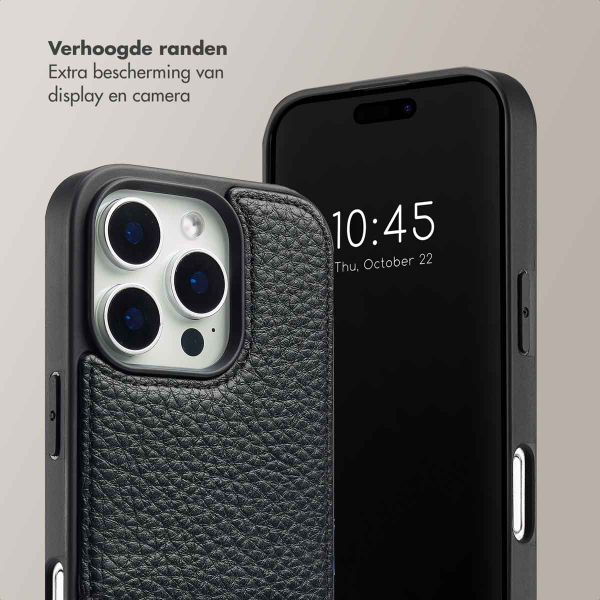 Selencia Nova Backcover met koord en pashouder iPhone 16 Pro - Zwart