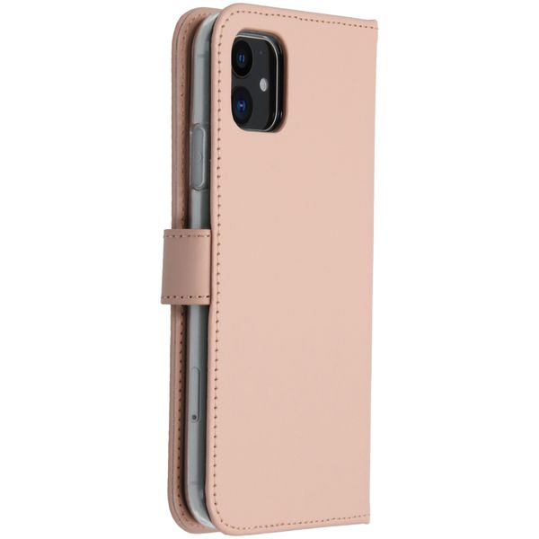 Selencia Echt Leren Bookcase iPhone 11 - Dusty Pink