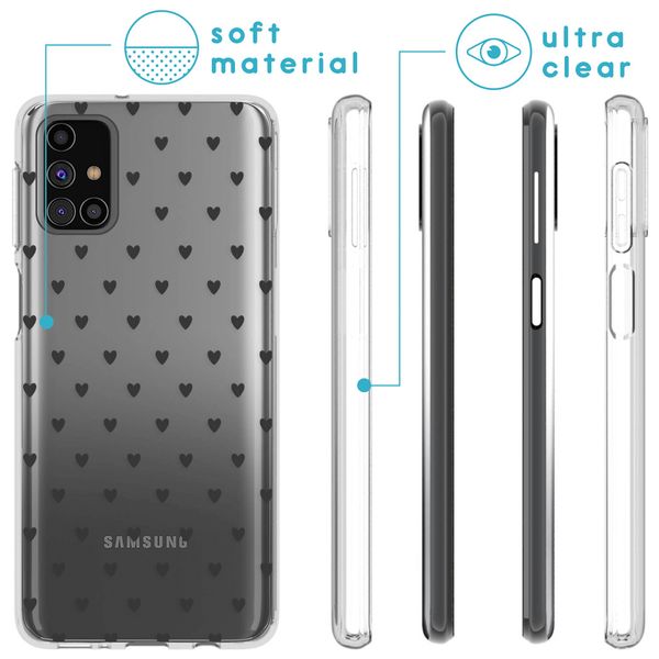 imoshion Design hoesje Samsung Galaxy M31s - Hartjes - Zwart