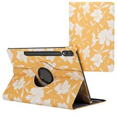 imoshion 360° Draaibare Design Bookcase Samsung Galaxy Tab S10 Plus / Tab S9 Plus / Tab S9 FE Plus - Yellow Flowers