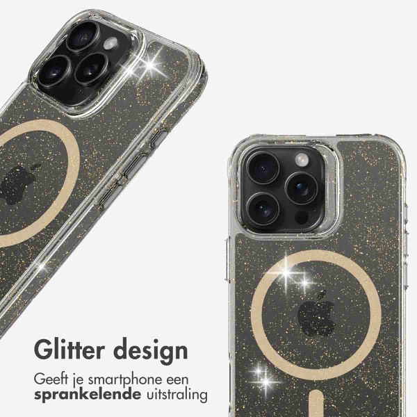 imoshion Clear Glitter Backcover met MagSafe Apple iPhone 16 Pro - Goud