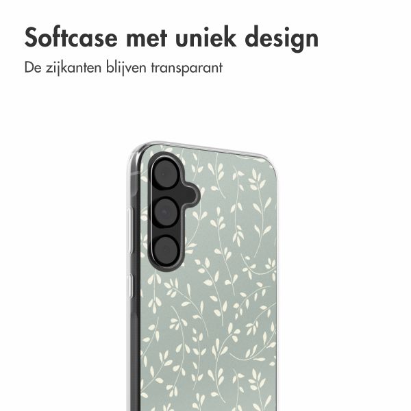 imoshion  Design hoesje Samsung Galaxy A55 - Smoke Green Flowers