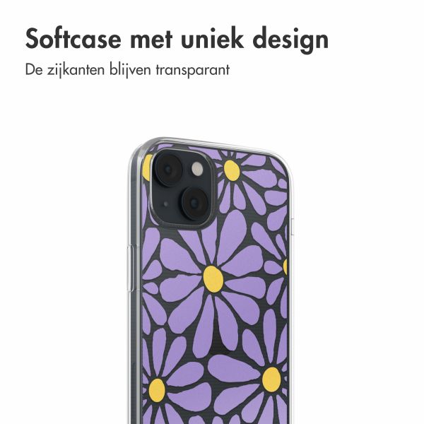 imoshion  Design hoesje iPhone 14 - Tropical Violet Flowers Connect