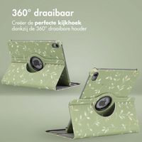 imoshion 360° Draaibare Design Bookcase Apple iPad 11 (2025) 11 inch A16 / iPad 10 (2022) 10.9 inch - Green Flowers