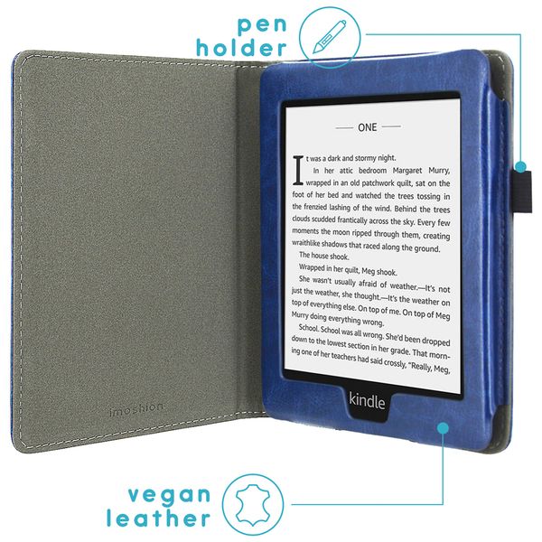imoshion Vegan Leather Bookcase Amazon Kindle Paperwhite 4 - Donkerblauw