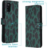 imoshion Design Softcase Bookcase Samsung Galaxy A41 - Green Leopard