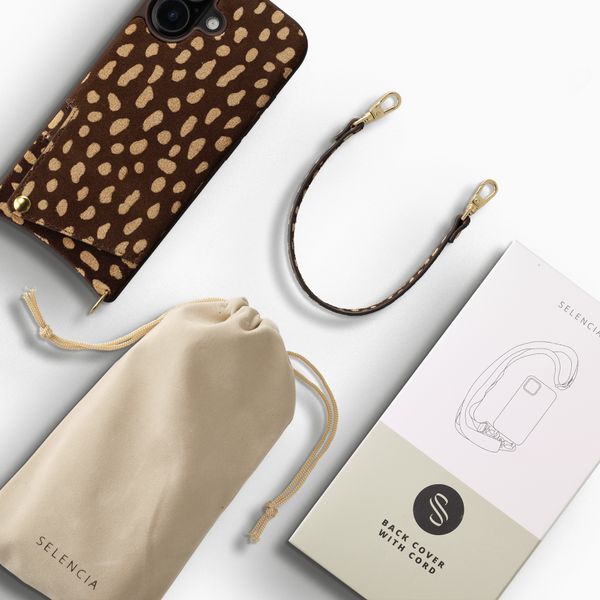 Selencia Nova Real Leather Back Cover with Card Holder Apple iPhone 16 - Fawn Chic