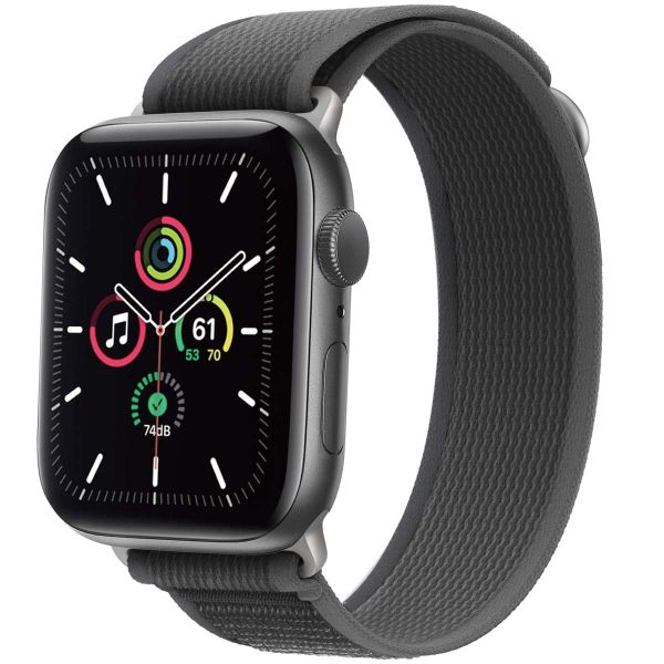 imoshion Nylon Trail bandje Apple Watch Series 1 t/m 11 / SE / Ultra (44/45/46/49 mm) - Black / Grey