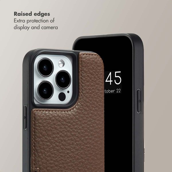 Selencia Nova Phone Case with Cord and Card Holder Apple iPhone 13 Pro - Mocha Brown