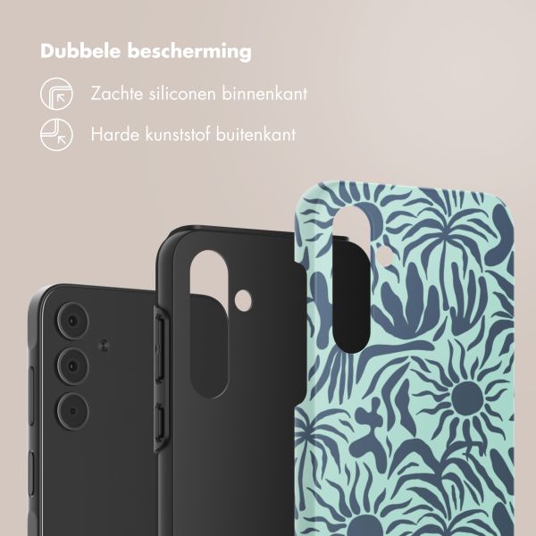 Selencia Vivid Tough Backcover Samsung Galaxy A55 - Tropical Vibes Light Blue