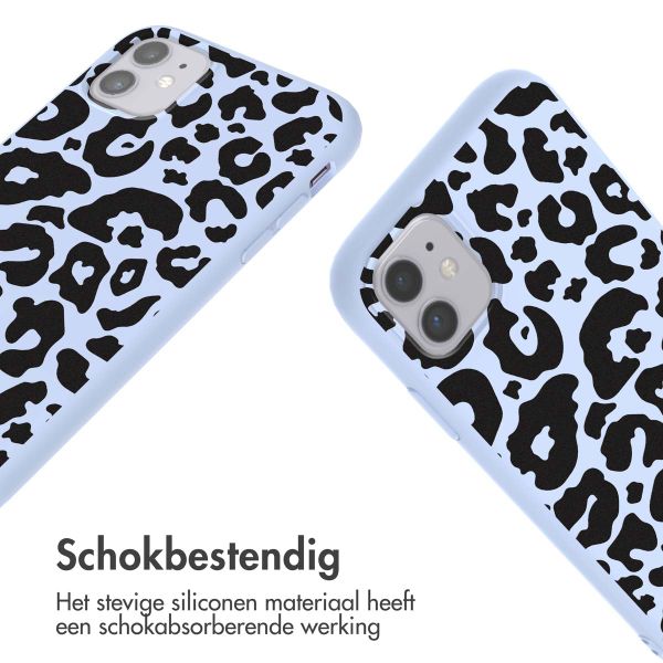 imoshion Siliconen design hoesje met koord Apple iPhone 11 - Animal Lila