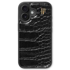 iDeal of Sweden Vegan Leather Backcover iPhone 16 Plus - Black Croco