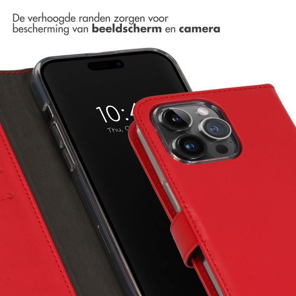 Selencia Echt Leren Bookcase Apple iPhone 15 Pro Max - Rood