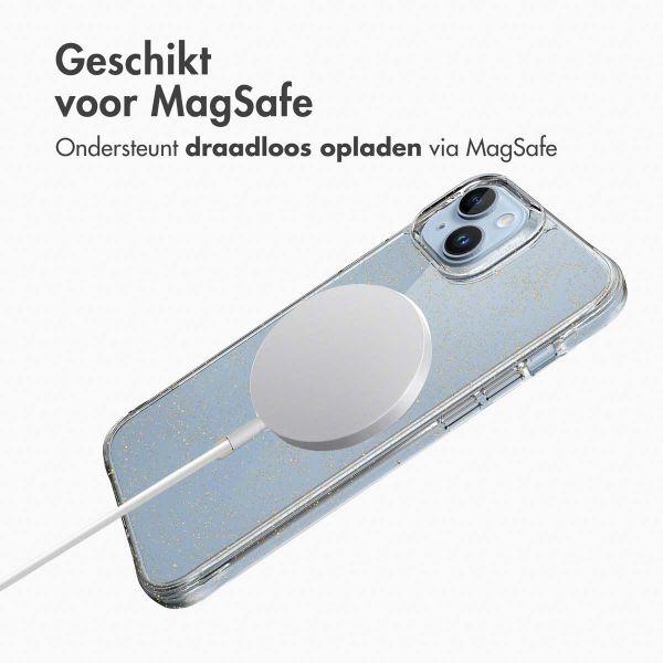 imoshion Clear Glitter Backcover met MagSafe Apple iPhone 14 - Goud
