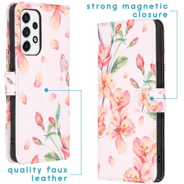 imoshion Design Softcase Bookcase Samsung Galaxy A53 - Blossom Watercolor