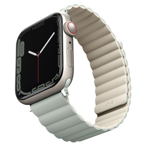 Uniq Revix dubbelzijdig bandje Apple Watch Series 1 t/m 9 / SE (38/40/41 mm) | Series 10 (42 mm) - Sage/Beige