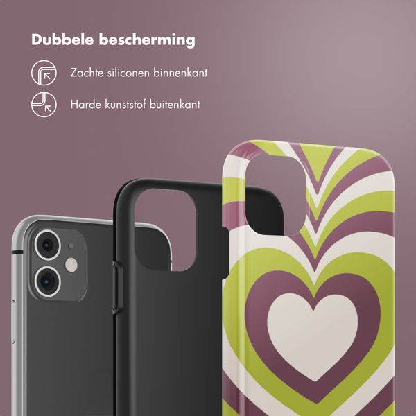 Selencia Vivid Backcover Apple iPhone 11 - Double Hearts Plum Fern