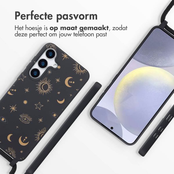 imoshion Siliconen design hoesje met koord Samsung Galaxy S25 Plus - Sky Black