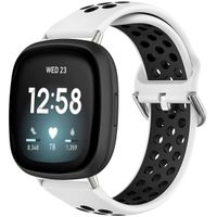 imoshion Siliconen sport bandje Fitbit Versa 4 / 3 / Sense (2) - Wit/Zwart