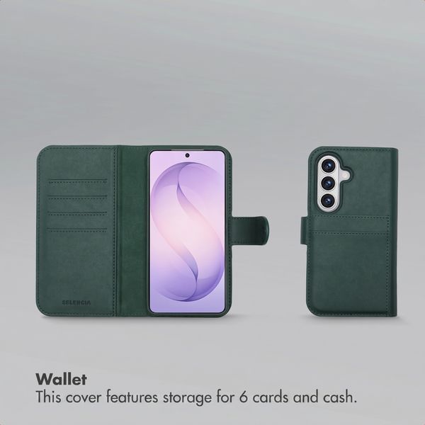 Selencia Olyn Detachable Bookcase with MagSafe Samsung Galaxy S26 - Green