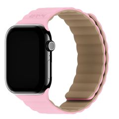 Holdit Siliconen bandje magneet Apple Watch Series 1 - 11 / SE / Ultra (44/45/46/49 mm) - Pink / Beige