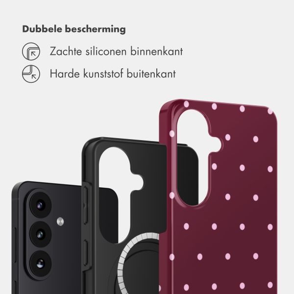 Selencia Vivid Backcover met MagSafe Samsung Galaxy S26 - Happy Dots Burgundy