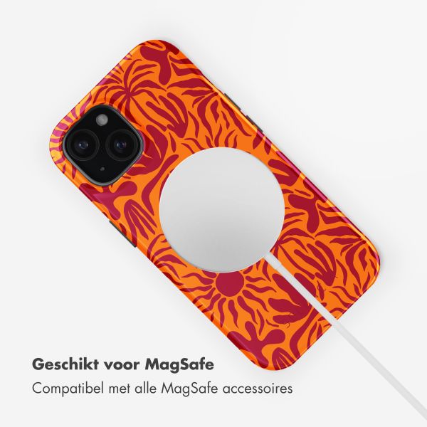 Selencia Vivid Tough Backcover met MagSafe iPhone 15 - Tropical Vibes Apricot