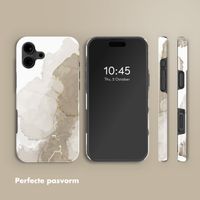 Selencia Vivid Tough Backcover met MagSafe iPhone 16 - Marble Light Brown