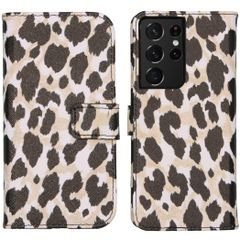 imoshion Design Softcase Bookcase Galaxy S21 Ultra - Golden Leopard