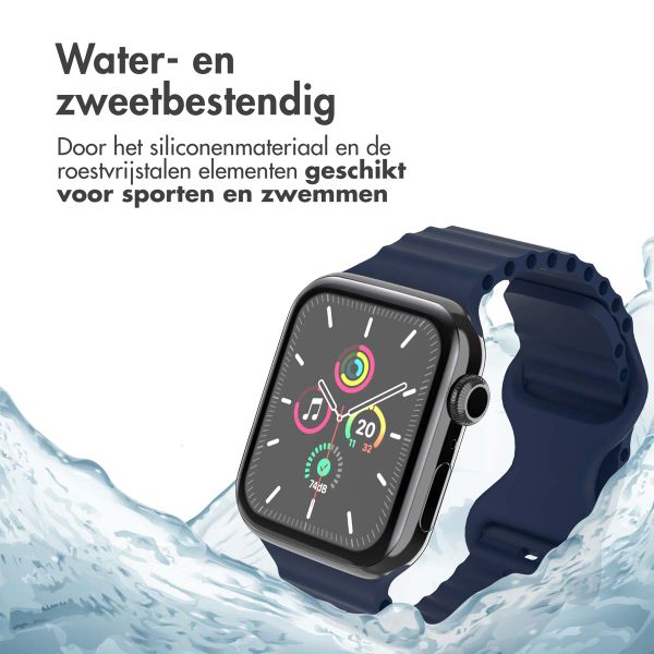 imoshion Athletic siliconenbandje Apple Watch Series 1 t/m 9 / SE (38/40/41 mm) | Series 10 (42 mm) - Donkerblauw