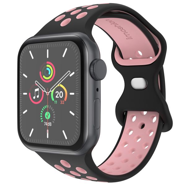 imoshion Siliconen Sport⁺ bandje Apple Watch Series 1 - 11 / SE / Ultra (44/45/46/49 mm) - Maat S/M - Black & Pink