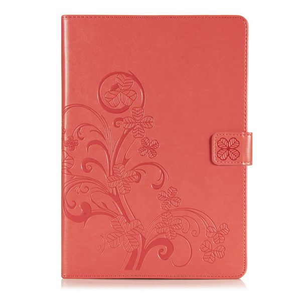 Klavertje Bloemen Bookcase iPad 6 (2018) 9.7 inch / iPad 5 (2017) 9.7 inch - Rood