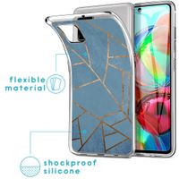 imoshion Design hoesje Samsung Galaxy A71 - Grafisch Koper / Blauw