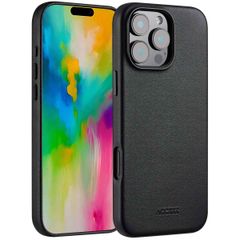 Accezz Leather Back Cover with MagSafe Apple iPhone 16 Pro Max - Onyx Black